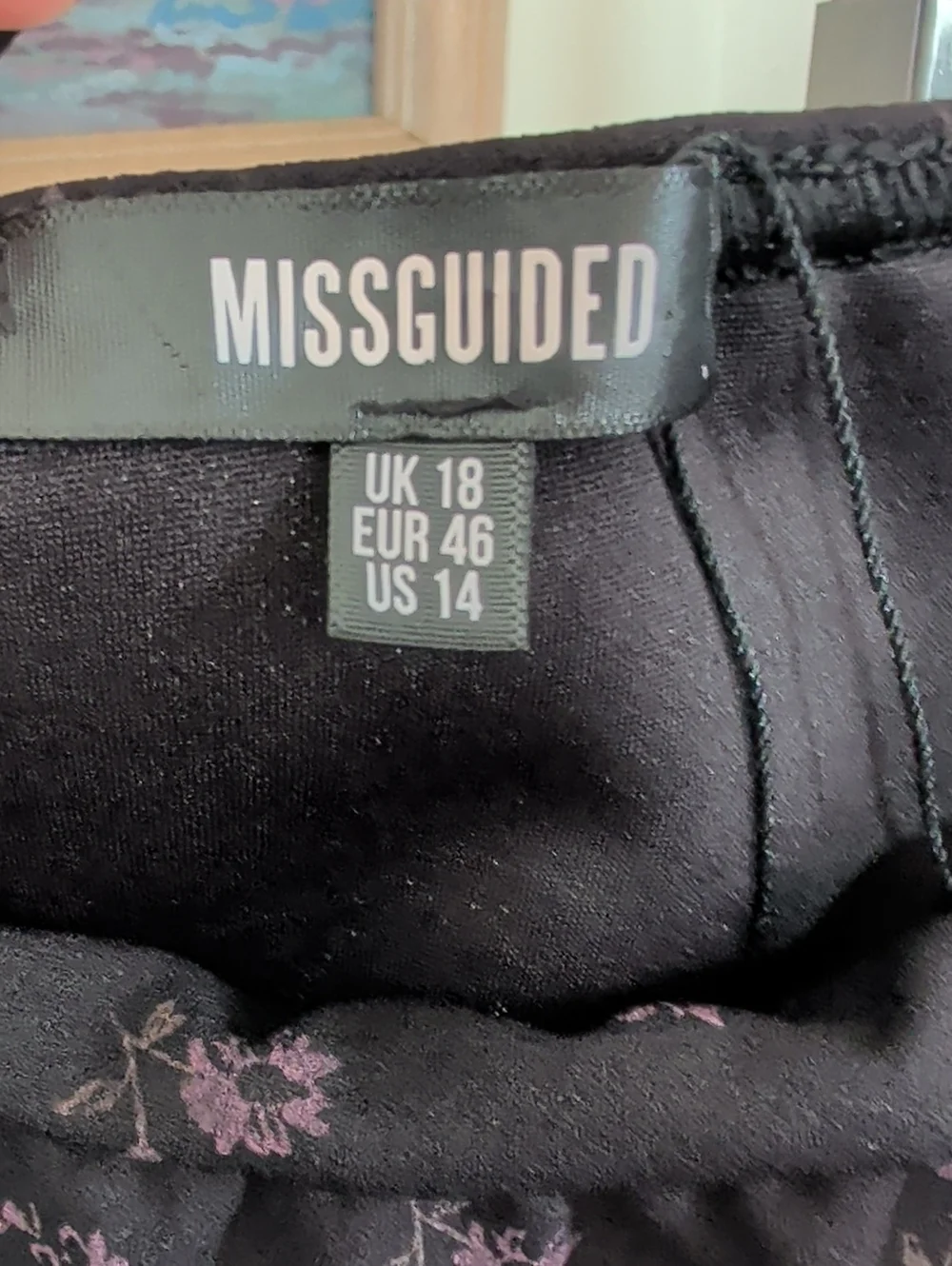 Missguided Black Floral Square-Neck Midi Dress - Picture 3 of 4